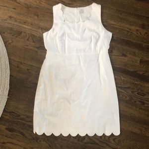 J crew factory white scallop shift dress